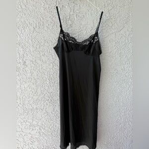 Vintage Vassarette black lace slip dress Size 36